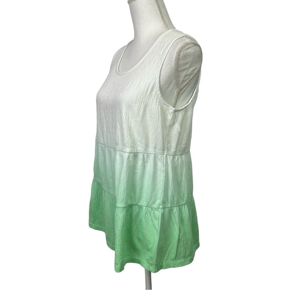 Lands’ End Women’s Pullover Sleeveless Top Sz Small Multi Color Tiered Krinkle - Picture 3 of 10